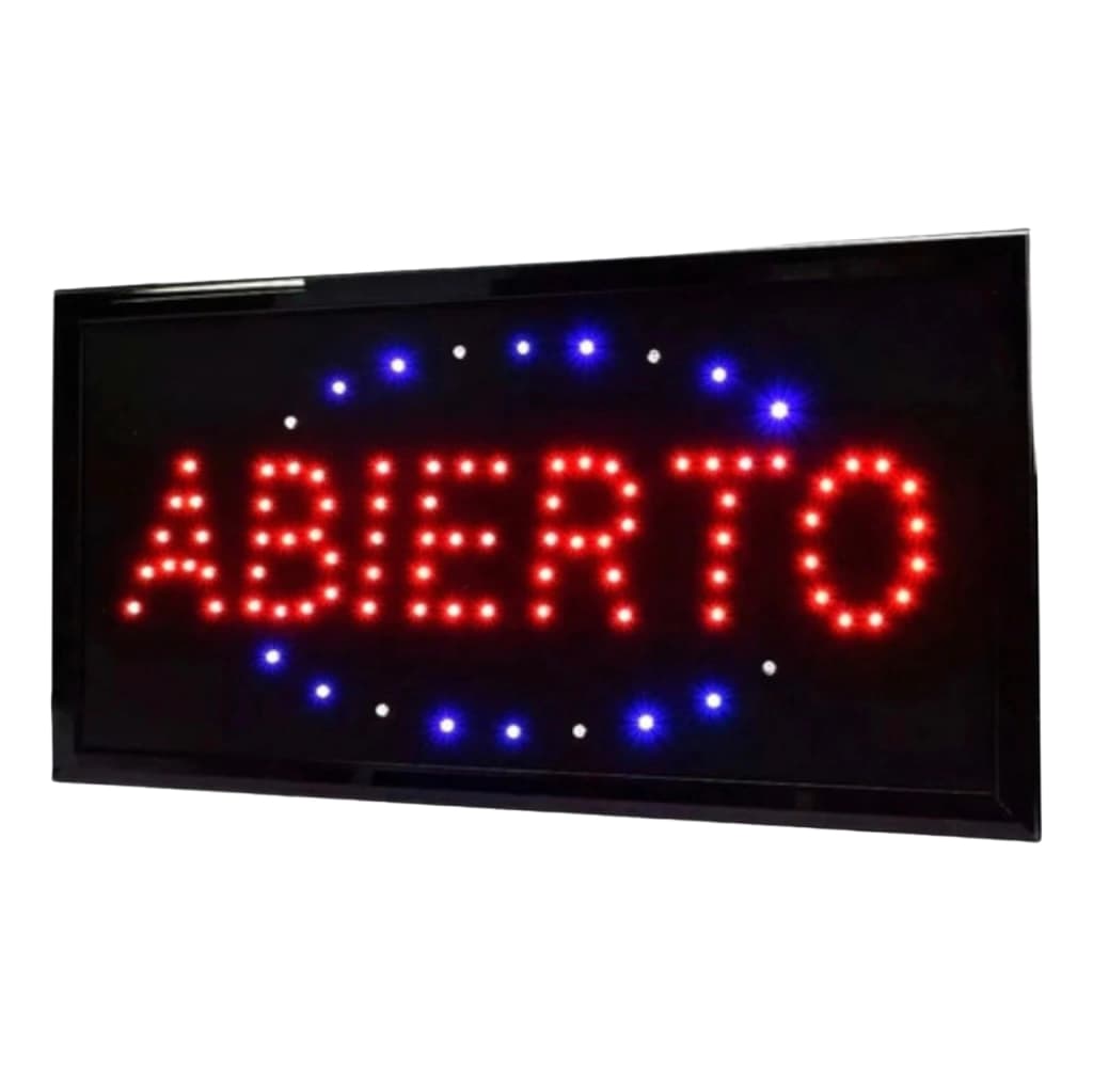Cartel Led Luminoso ABIERTO o KIOSCO Directo 220v Azul Y Rojo
