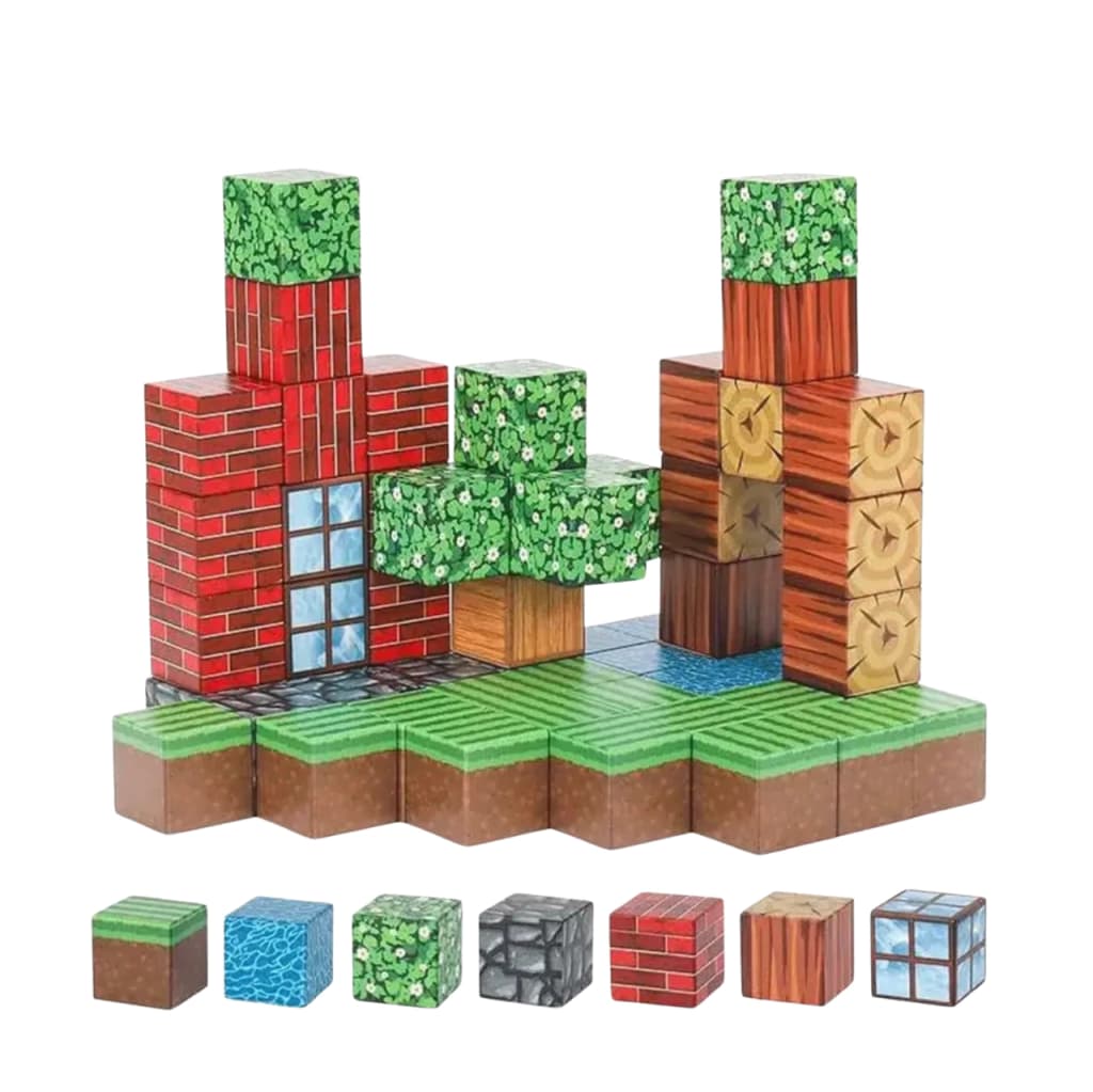 Bloques Magneticos tipo Minecraft Nitsuk x 154 Pzs
