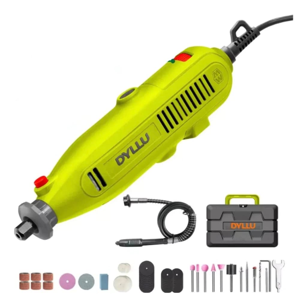 Minitorno Dyllu 130W Eje Flexible 52 Accesorios 35000rpm Eléctrico