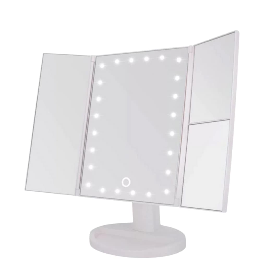 Espejo Luz Led Maquillaje 180° 3 Paneles Táctil