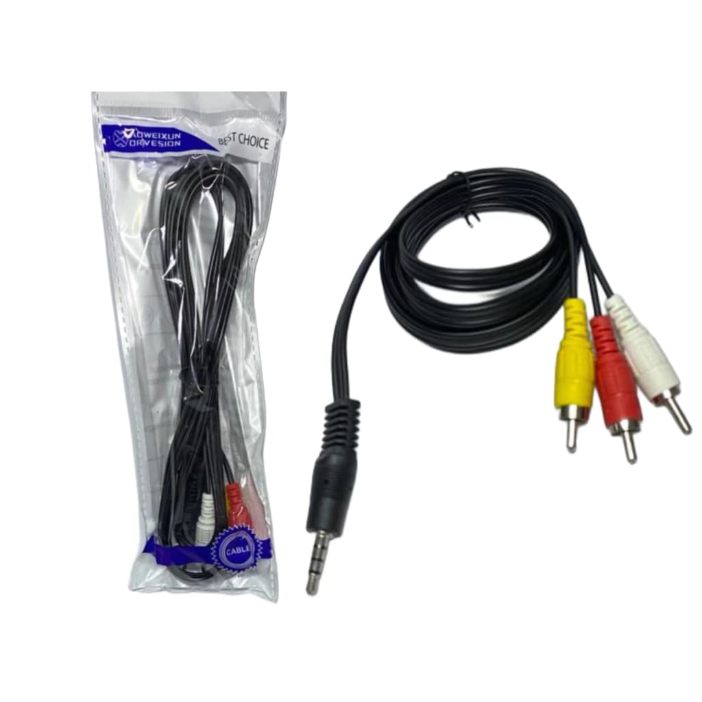 Cable RCA AV a Plug 3.5mm – 3 mts | Conexión de Audio y Video