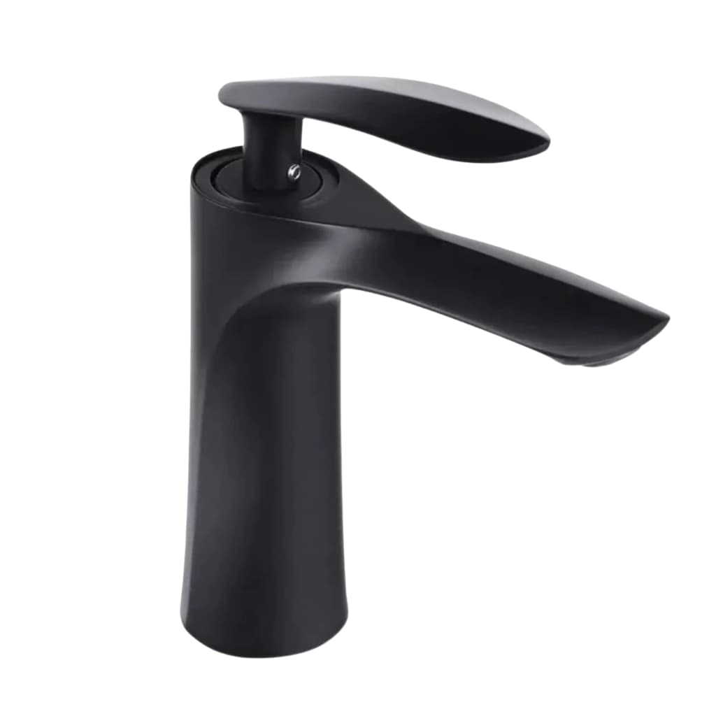 Grifería de Baño Canilla de Lavatorio Monocomando Metálica Pesada Negro Mate
