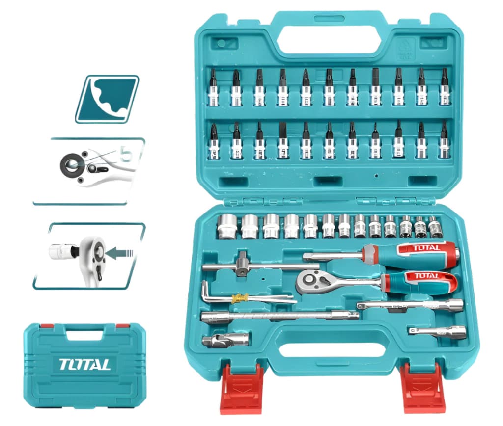 Caja de Bocallaves Tubo Total 46 Piezas THT141462 ENC 1/4