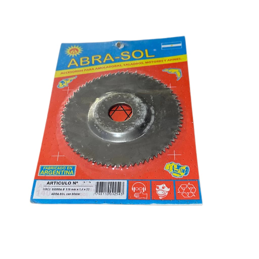Disco de Sierra para Amoladora Abrasol 115mm x 1.4