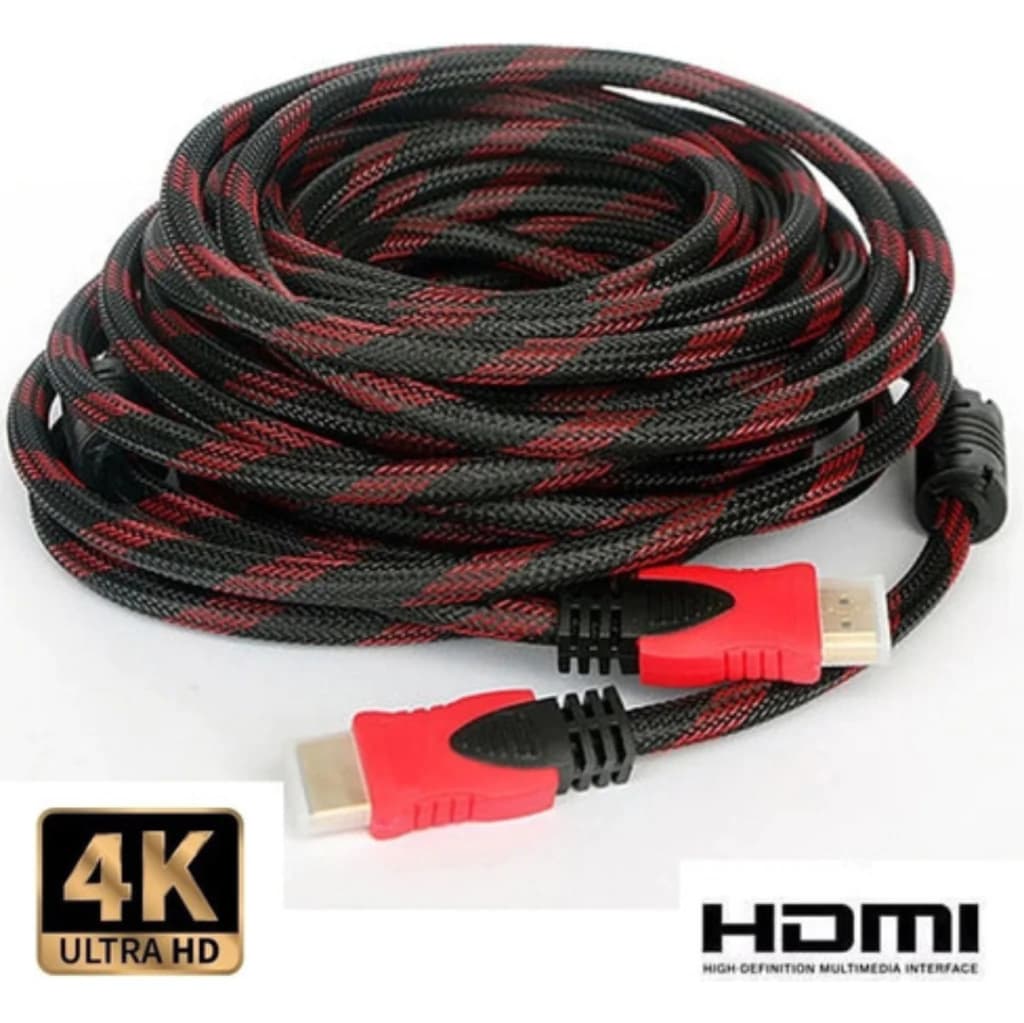 Cable Hdmi Mallado Oro 1080p 4k Doble Filtro 20 Metros