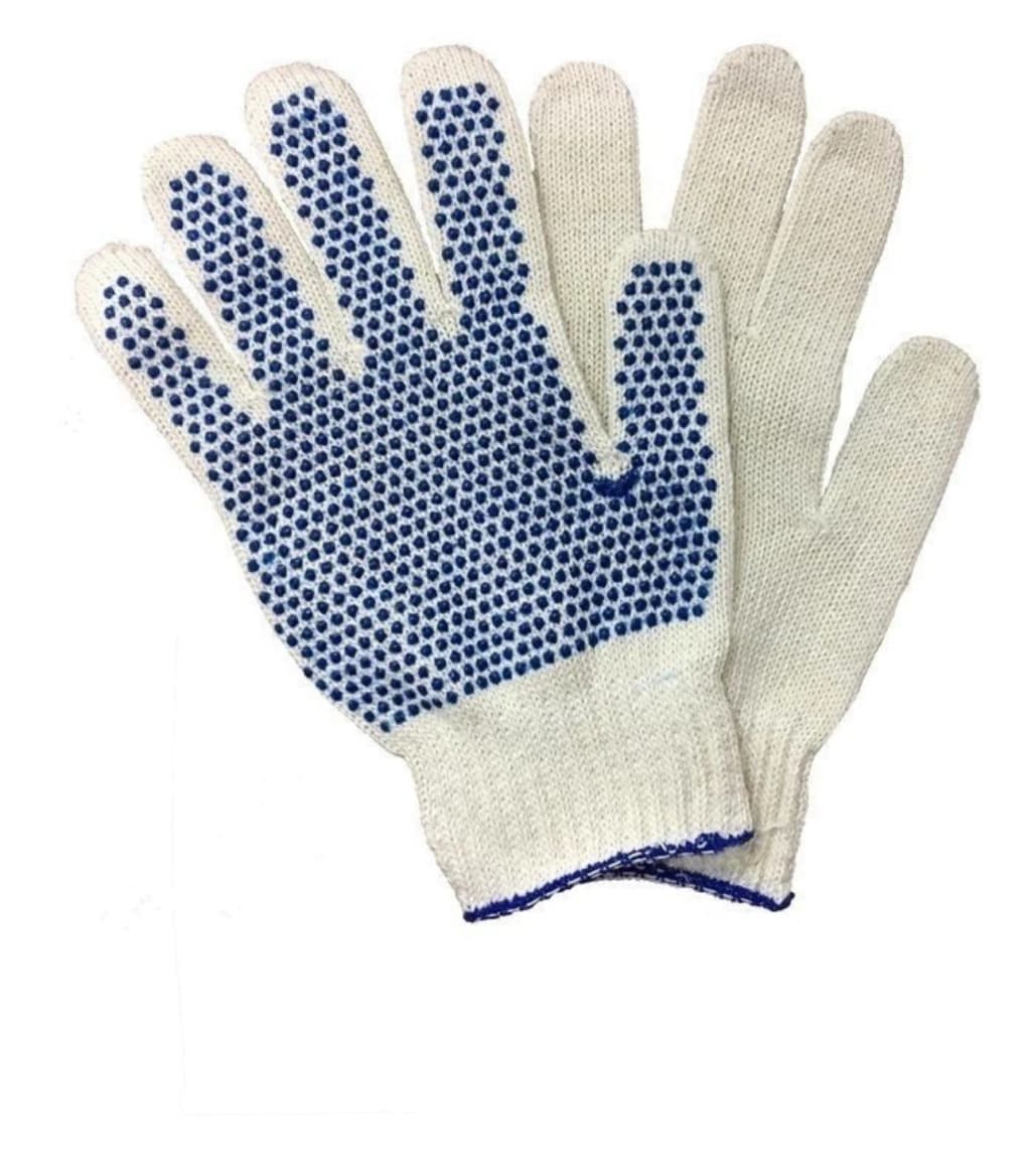 Guantes Moteados x Par Para Trabajo Obras, Negros o Blancos