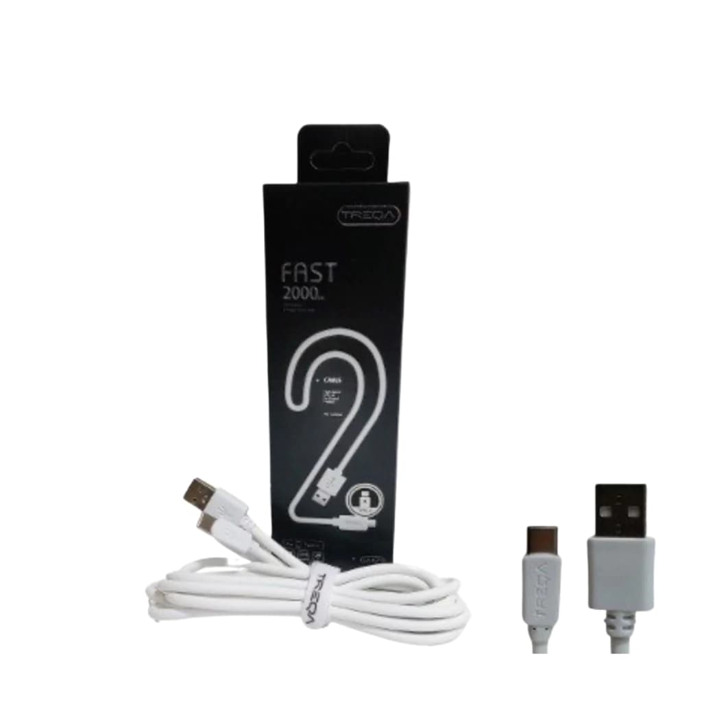 Cable Treqa Usb a Tipo C x 2 Metros Largo