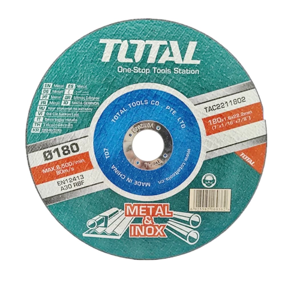 Disco de Corte P/ Metal Total - Acero Inoxidable 180mm Tac2211802
