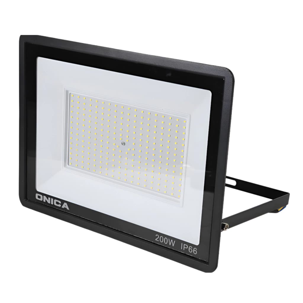 Reflector Led Exterior 200w Proyector Luz Fría Carcasa Negra
