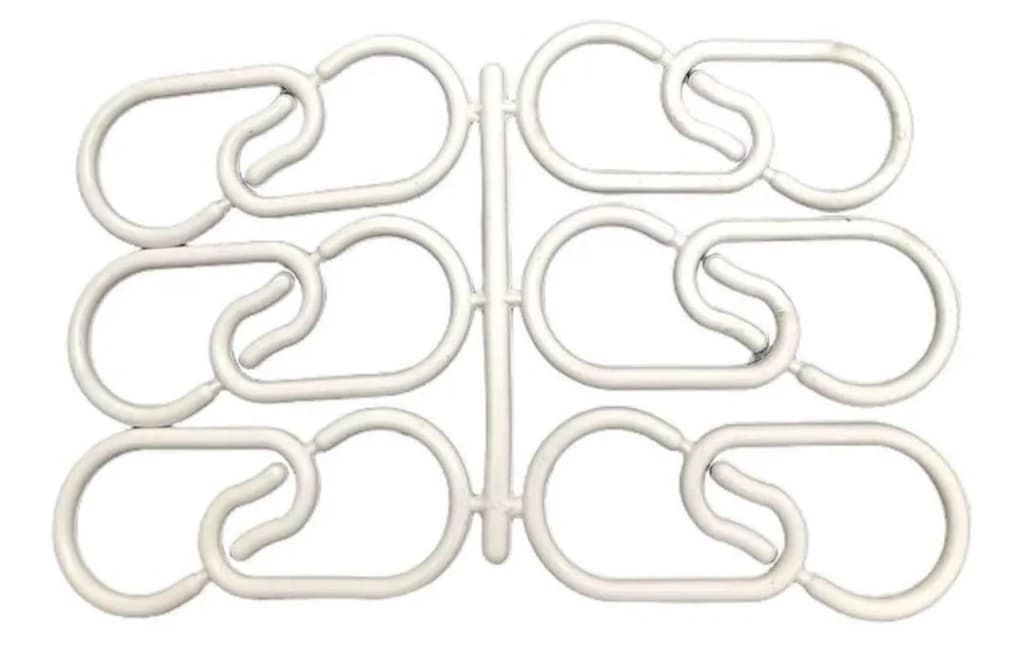 Ganchos de Plástico Para Cortina de Baño x12 Unidades