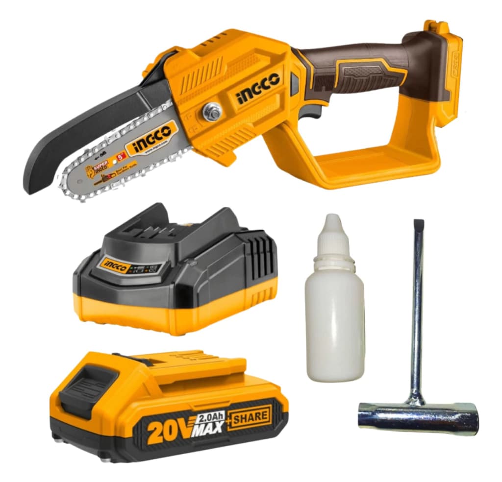 Mini Motosierra Ingco 20V Incluye Bateria 2ah Y Cargador
