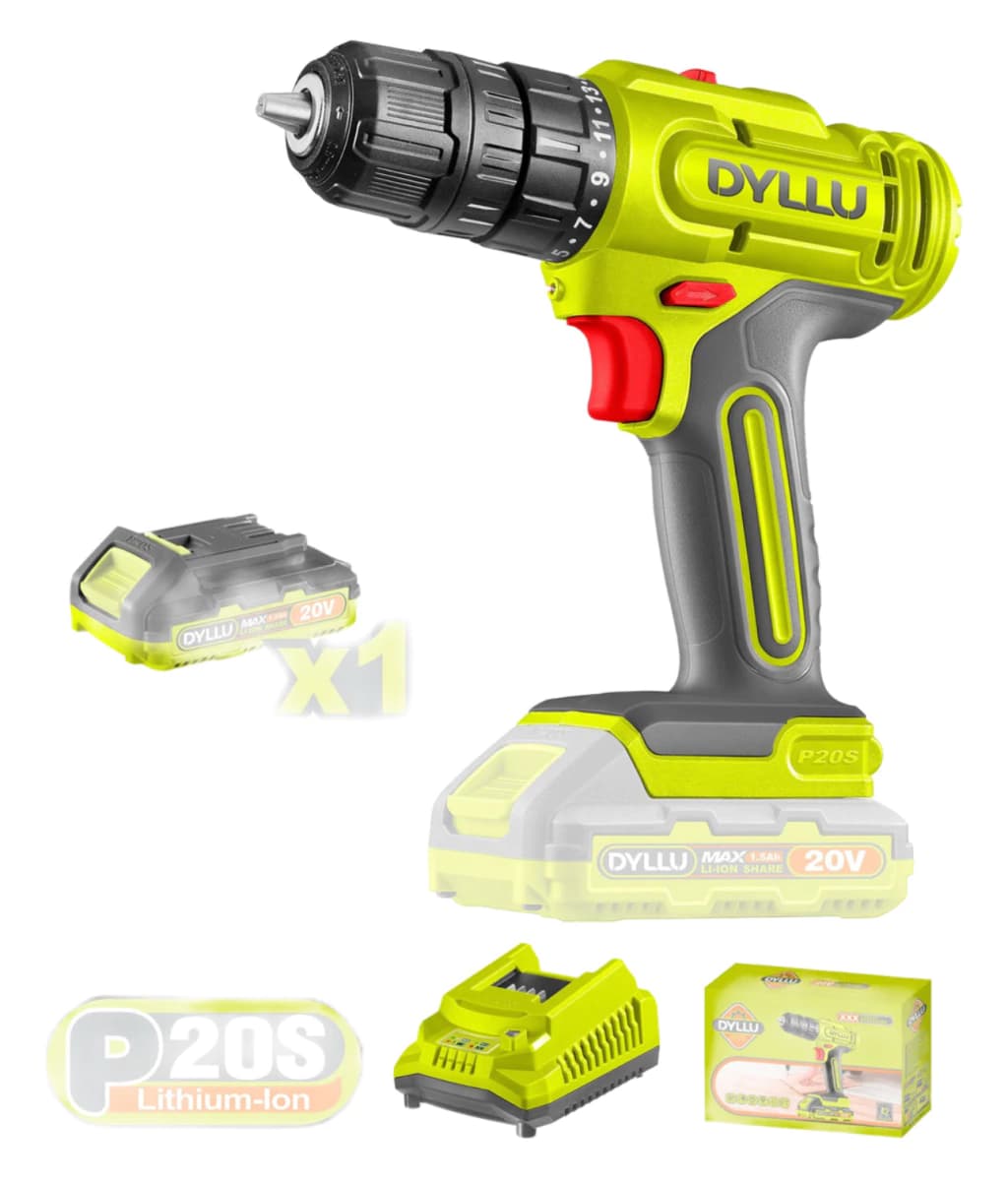 Taladro Atornillador inalámbrico Dyllu 20 v Incluye Batería y Cargador industrial