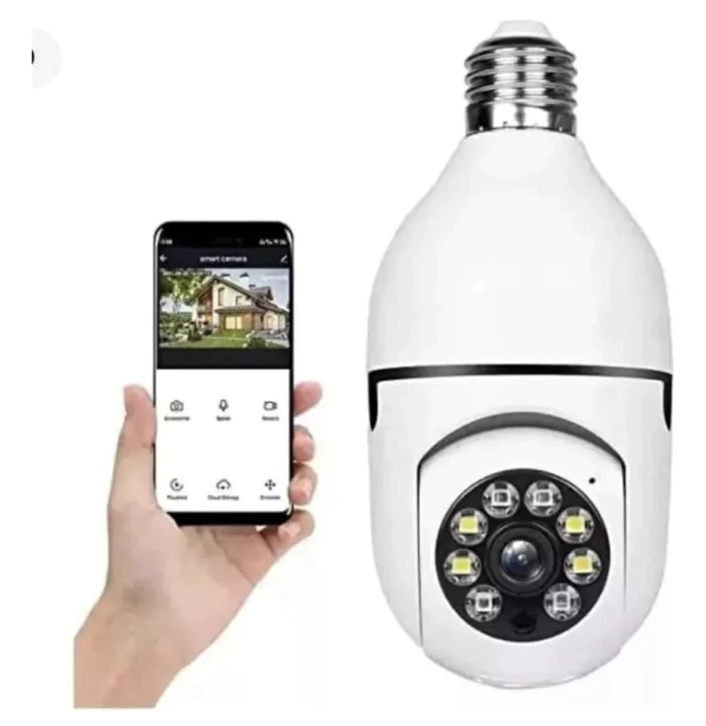 Cámara Wifi De Seguridad Panoramica 360° Tipo Foco Oryx