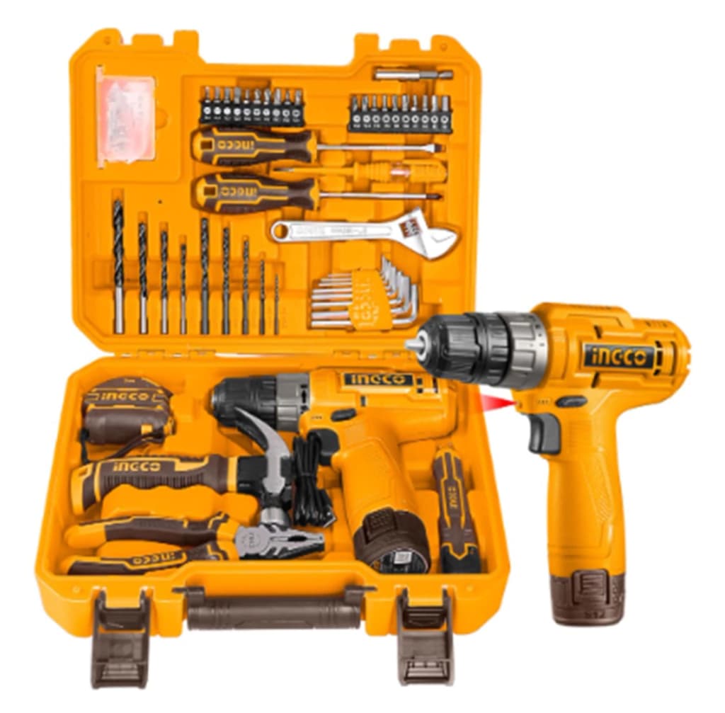 Atornillador Bateria 12v Ingco Con Maletin y herramientas 89 Accesorios Kit Inalambrico