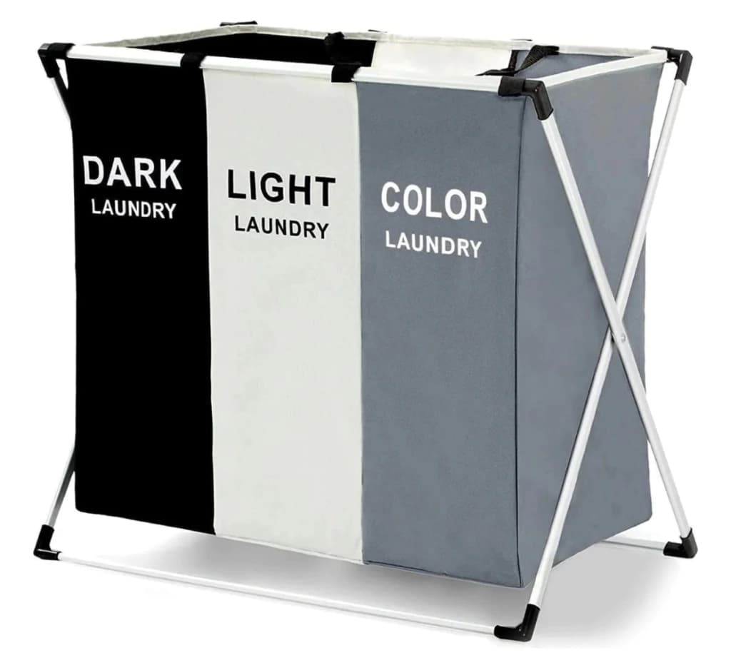 Cesto Canasto Organizador Ropa Sucia Triple Laundry Tela Plegable Triple 3 Compartimentos