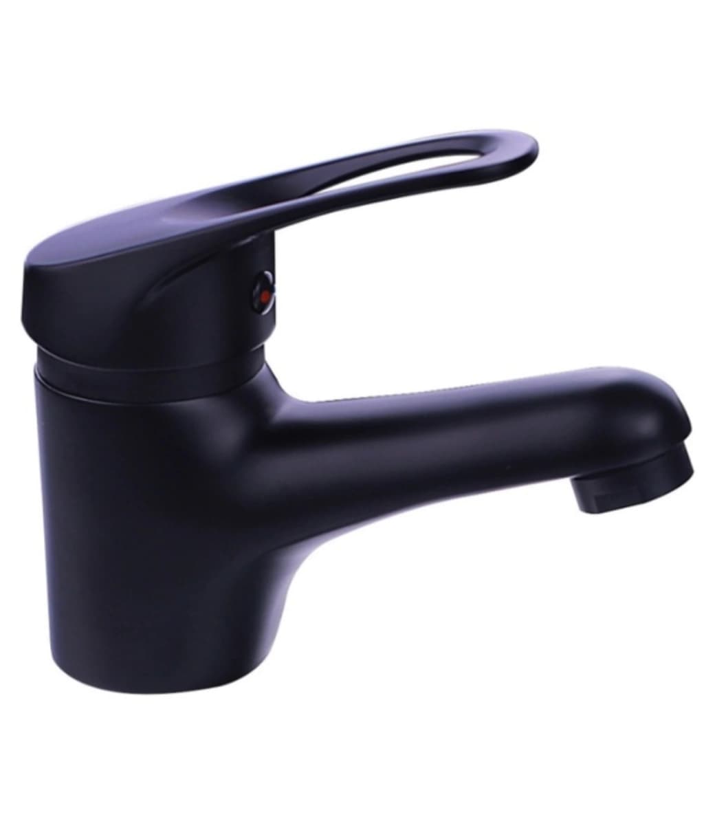 Grifería de Baño Canilla de Lavatorio Monocomando Clásica Negro Mate