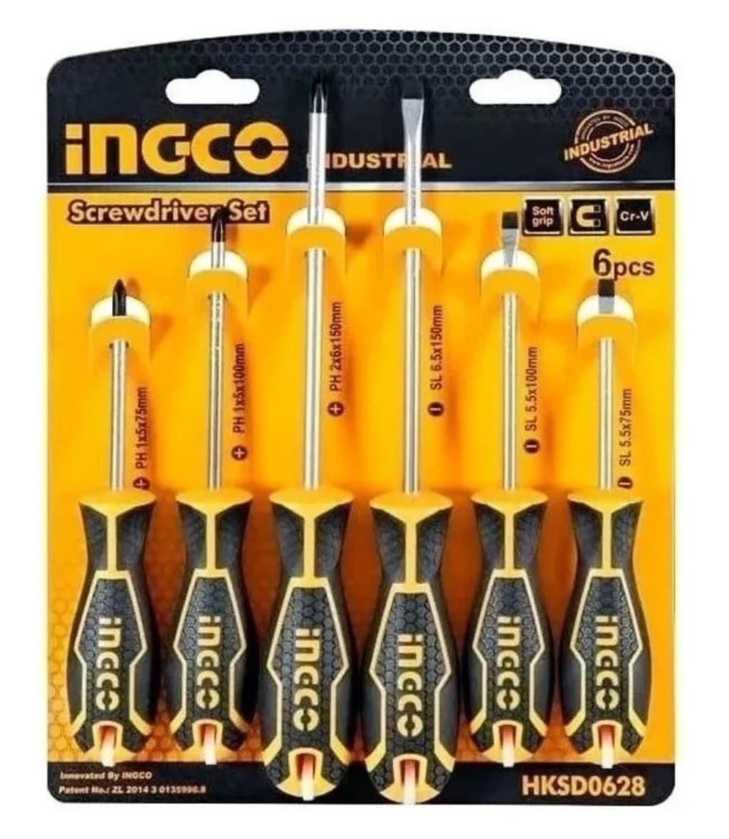 Set Kit Juego De 6 Destornilladores Imantado Industrial INGCO