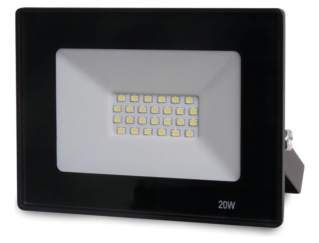 Reflector Led Exterior 20w Proyector Luz Fría Carcasa Negra