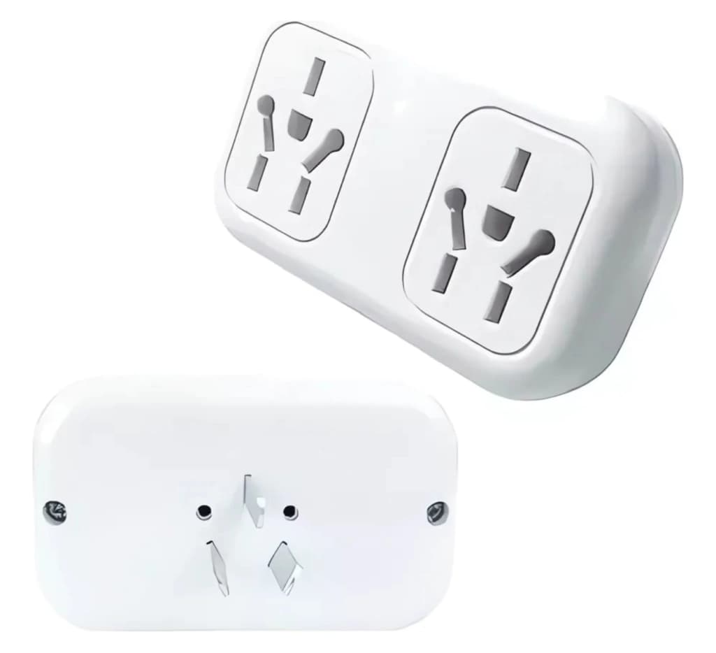 Adaptador Multitoma Enchufe Ficha Doble Color Blanco