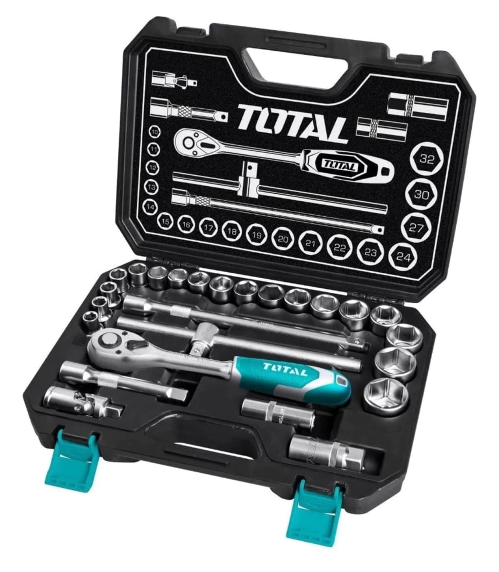 Caja Set Kit de Herramientas Total 25 Piezas Manuales