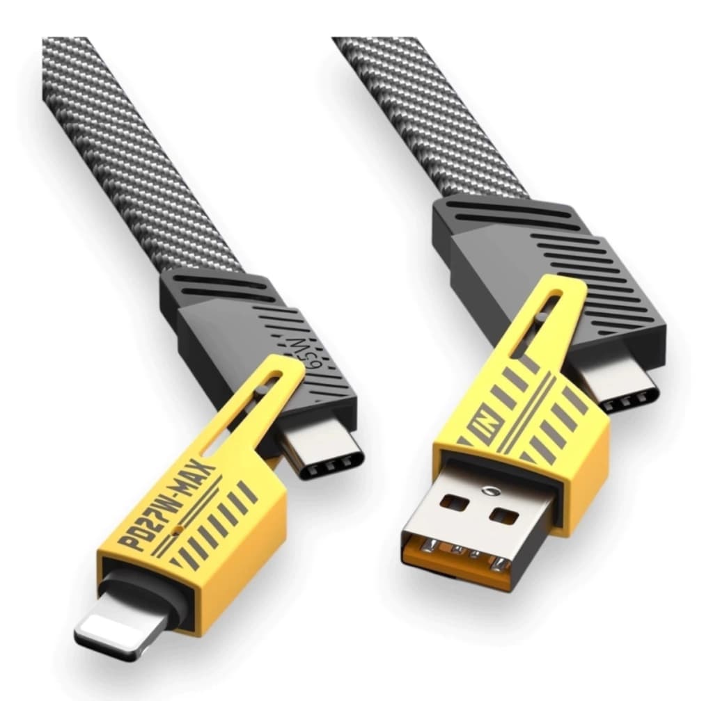 Cable Usb-C 4 en 1 Carga Rápida 65W Trenzado Nylon Transferencia de Datos