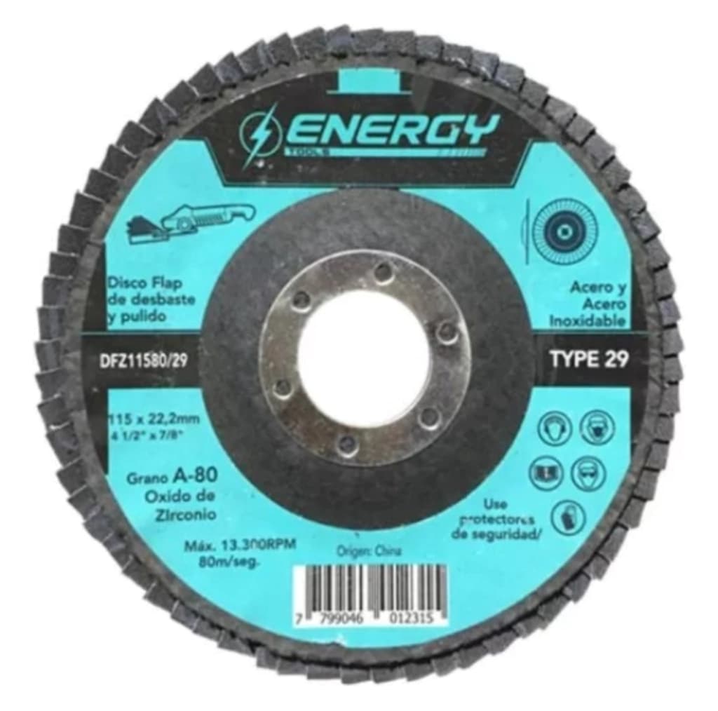 Disco Flap Energy Grano 115 Mm Acero Madera